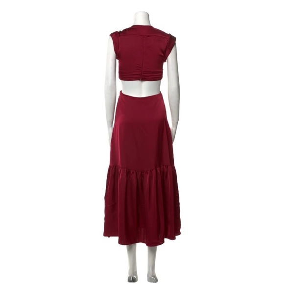 Jason Ju Red V-Neck Bow Dress - Picture 7 of 9